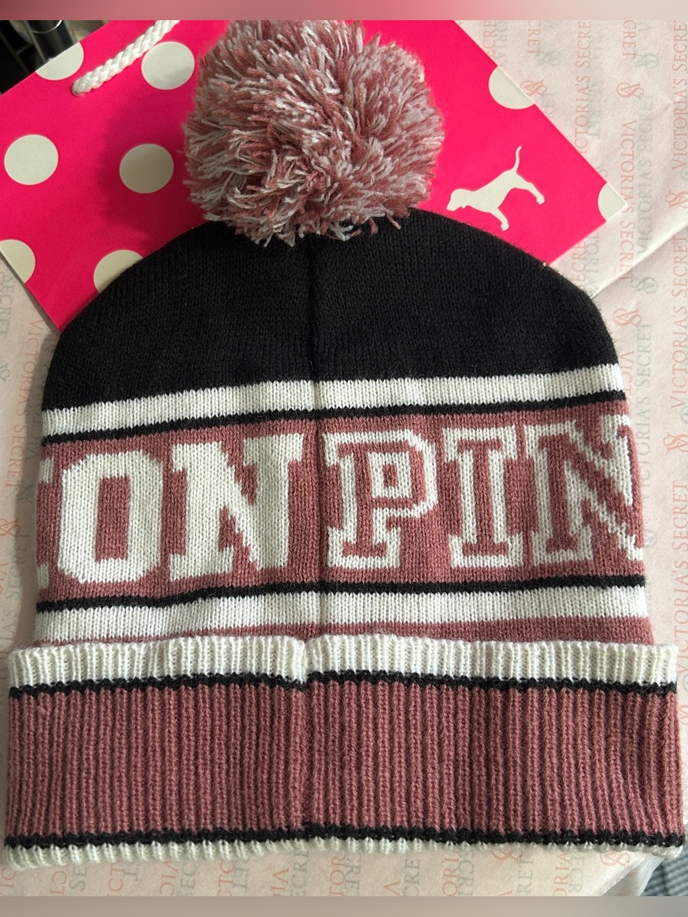 PINK Victoria's Secret PINK NATION Pom Beanie
